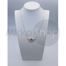 Collana filigrana sarda in argento 925 con corallo da 46 cm 