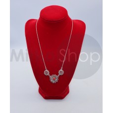 Collana filigrana sarda in argento 925 con corallo da 46,5 cm 