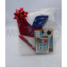 Cagliari campione d'Italia confezione regalo tifoso album competo  di tutte le figurine originale d'epoca con  penna rossoblù alè e calza epifania vuota 