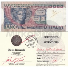 50000 lire volto di donna 23 Ottobre 1978 periziata Rossi Riccardo spl 