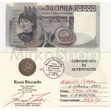 10000 Lire Castagno 6 Settembre 1980 periziata Rossi Riccardo 