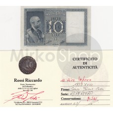 10 lire 1939 Impero periziata Rossi Riccardo